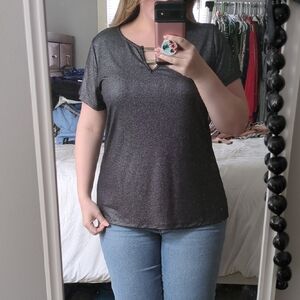 Black Metallic Women's Top